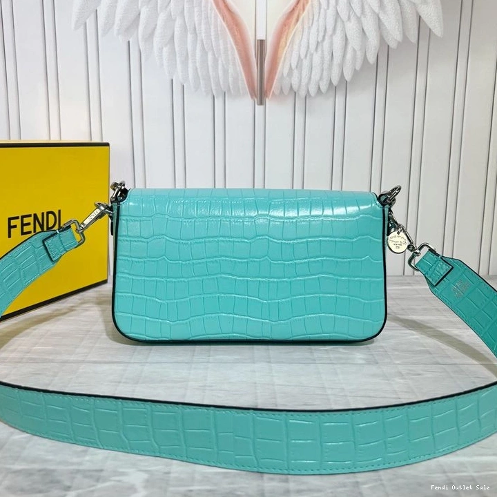 Affordable Blue Bag Tiffany In Baguette Medium Fendi Leather Crocodile 0729